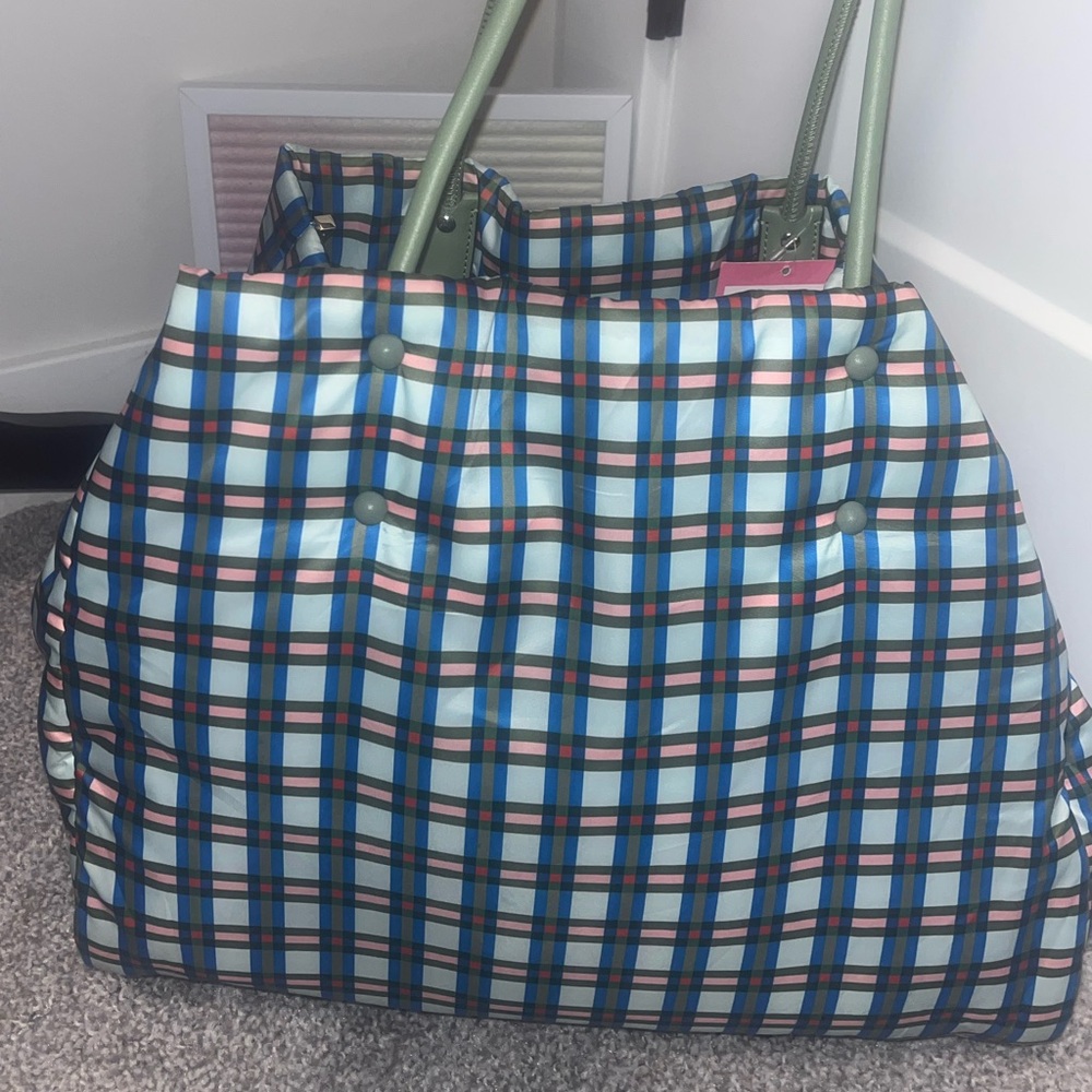NWT Kate Spade Everything Puffy Plaid Tote - Picture 13 of 14